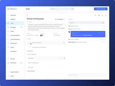 Emplosavvy Task page figma hr humanresources management task ui ux