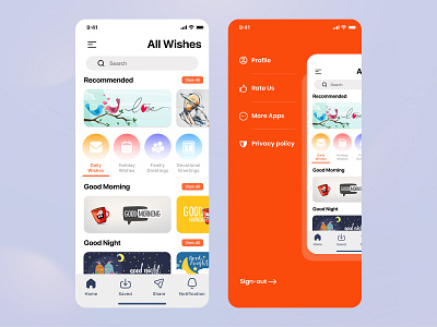 All Wishes & Greeting UI - Mobile App Design app design graphic design mobile apps ui uidesign ux