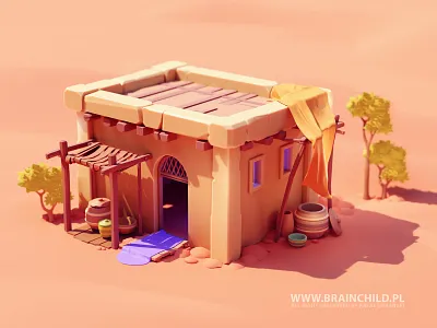 3D Desert HUT in BLENDER | FULL PROCESS 3d 3d model 3d modeling blender 3d desert foliage game art game asset game model house low poly lowpoly stylized tiny hut tutorial
