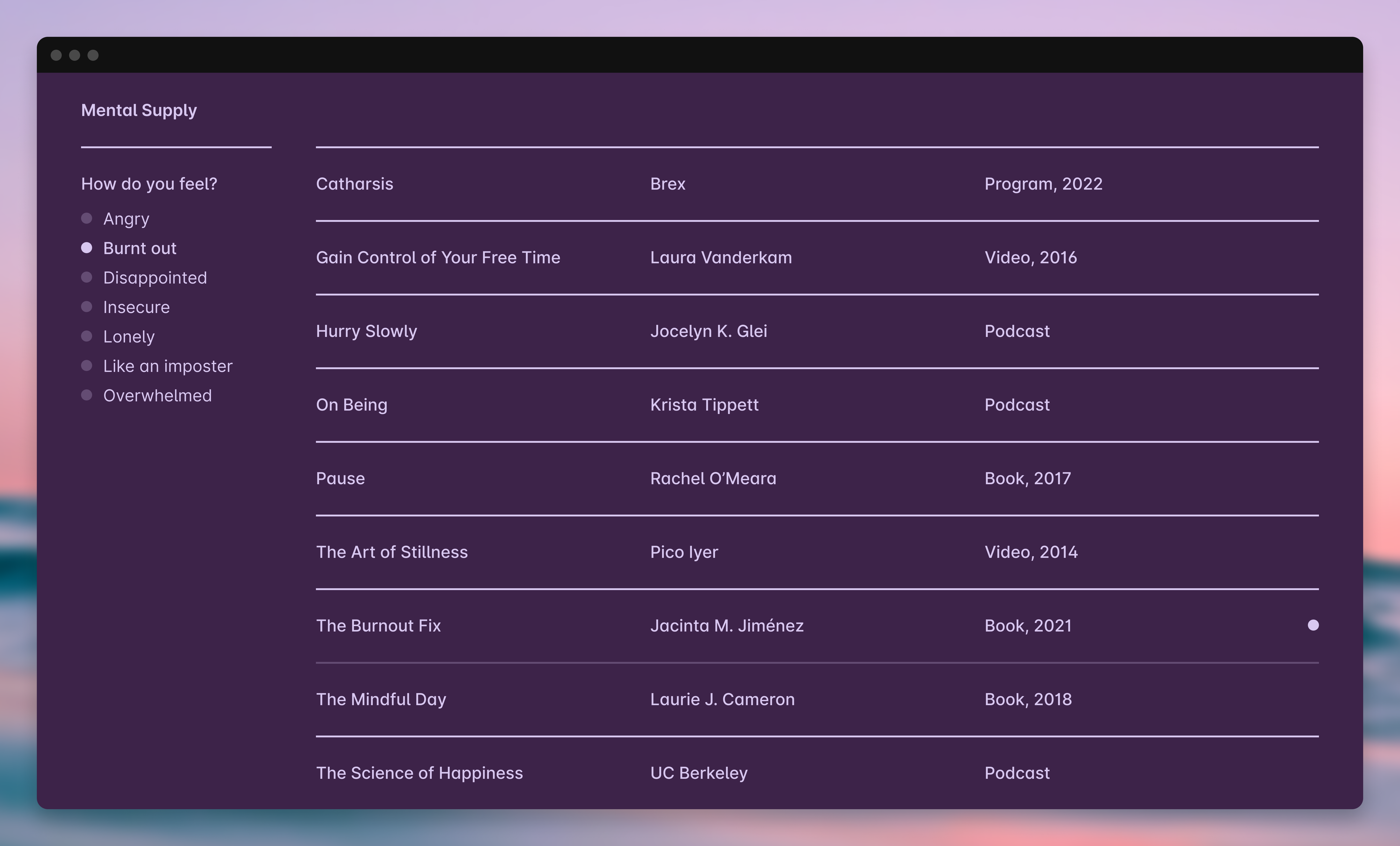 Mental Supply curation design landing page product design resources typography ui web app web design website design