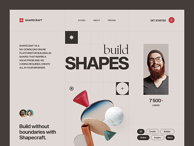 Shapecraft Website design interface product service startup ui ux web website