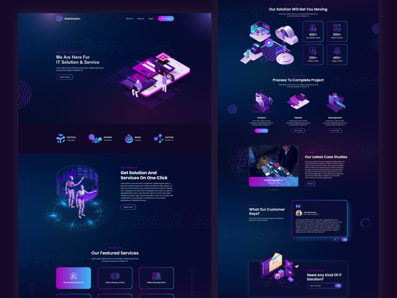 It service landing page by Above Standard on Dribbble