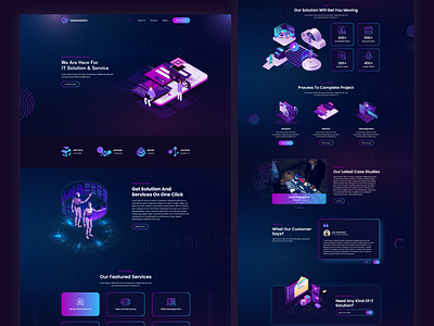 It service landing page dark design expert design illustration it service it website landing page landing page design latest modern technology technology website trending ui uiux ux web webdesign website website design