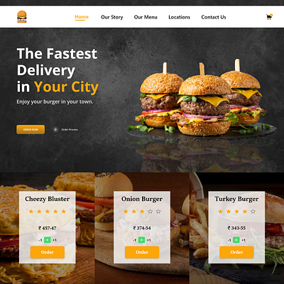 Food order webpage web page webdesign
