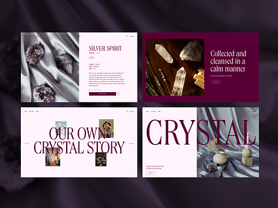Crystals Ecommerce Website branding crystal design ecommerce graphic design home page interface marketing design product page ui user experience user experience design user interface ux web web design web layout web pages website website design