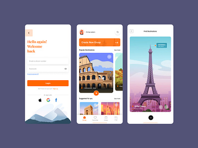 Travel app app branding design dribbble figma graphic design illustration logo motion graphics travelapp ui ui challenge uidesign uiinspiration uitrenda uxdesign