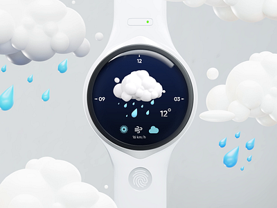 Smart Watch - OS Concept alarm animation app apple clock concept design finger interface ios mobile motion sunny sunwatch ui ux watches weather widget