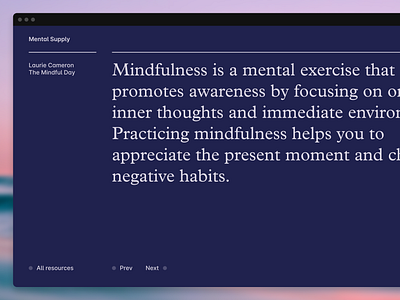 Mental Supply curation design landing page mental health product design resources typography ui web app web design