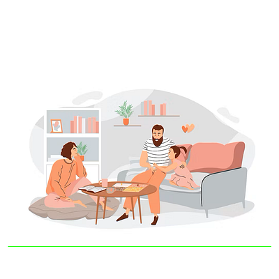 Family 2d chilloutzone concept cozyathome family flat homeday homedowntime homelife illustration lazyday man mentalhealthbreak people picture relaxathome staycation woman