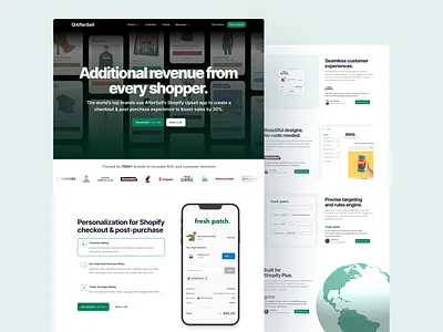 Post-sale Services Platform Website agency clean development nocode shopify ui upselling ux webflow website