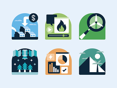 Environmental Economics Icons annual report climate change data editorial environment icon icon set renewable energy report research science space wildfire