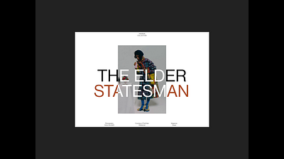 The Elder Statesman - first page design design fashion graphic design modeling photo photography ui uiux ux web webdesign website