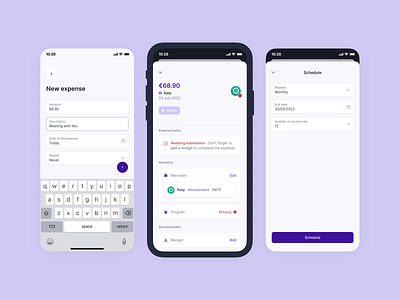 Expense Creation expense product design ui ux