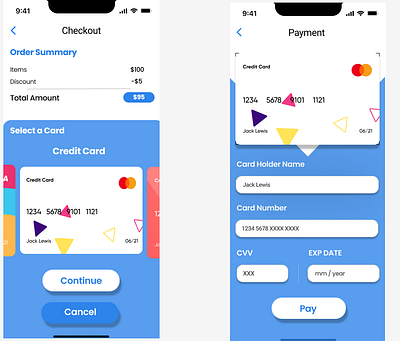 credit card checkout screen app design ui ux