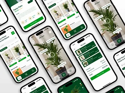 BuiLD 1.0 UI #025 - Plant Store App animation app dailyui design figma green plant store