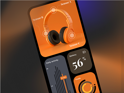 Head Phones - IoT Mobile app android headphones ios iot mockup