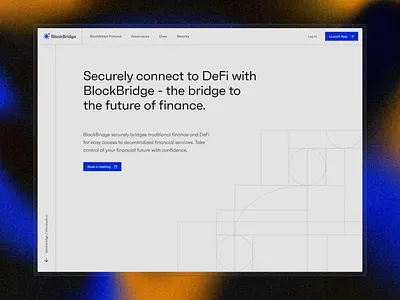 BlockBridge - Web design concept blockchain crypto de fi design finance geometrical market minimal motion graphics platform protocol ui ux vector web web3