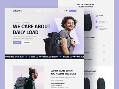 Backpack Single Product Landing Page Design backpack ecommerce figma landing page online shop single product ui ui design ux ux design website website design wordpress