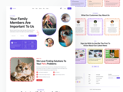 TinyyPet : Landing Page animal animal care cat desing dog health care hero landing landing page medicine pet pet care pet store pet web petshop ui designer veterinarian veterinay website website design