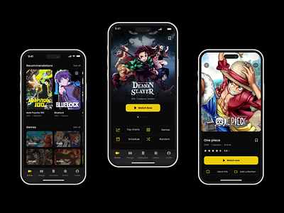 Animang - mobile app animation anime app cartoon cinema comics design interface manga mobile motion ui ux