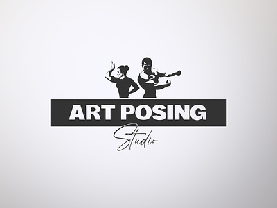 Posing school Logo bodybuilding branding graphic design logo posing sport studio typography vector