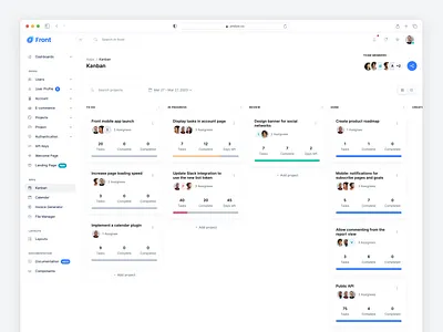 Kanban - Preline UI card directory figma free freebie header listing nav navigation open source preline preline ui sidebar tab tailwind tailwind css