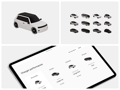 Exicom Website: Charger Performance Comparison 3d bus car clean compison component corporate electric ev light mini cooper minimal mobility model tesla ui design website