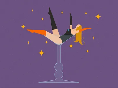 Burlesque | Martini glass dancer burlesque concept dancer design editorial graphic design illustration martini glass vector