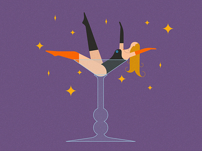 Burlesque | Martini glass dancer burlesque concept dancer design editorial graphic design illustration martini glass vector