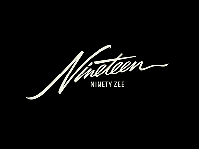 Nineteen Ninety Zee branding calligraphy custom design flow identity letterart lettering logo logotype premium script signature sophisticated toronto type unique urban