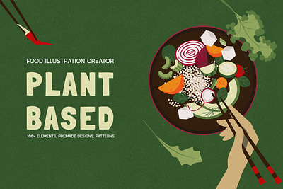 The Plant-based food creator artwork clip art creativemarket design digital graphic design illustration vector vegan vegetable illustrations