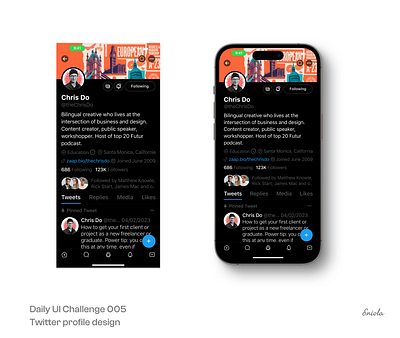 Twitter Profile UI app apple branding design graphic design illustration logo ui ux vector