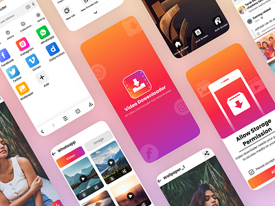 Video downloader App UI app branding design graphic design illustration logo typography ui ux vector