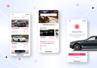 Car Subscription App app design car subscription app graphic design ui