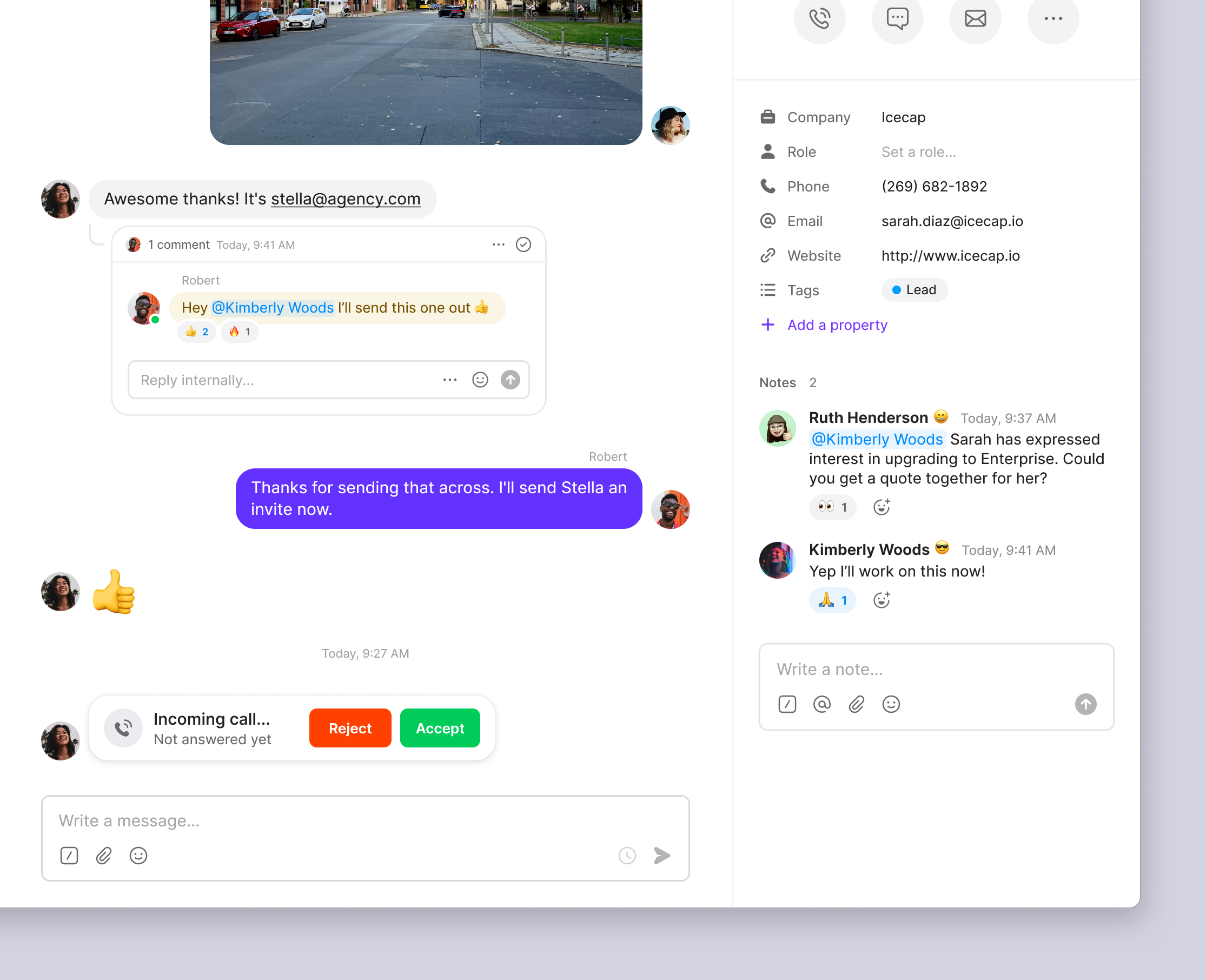 Answering calls app call calling chat clean desktop inbox input messages minimal mobile modal notification phone reject simple text ui ux web