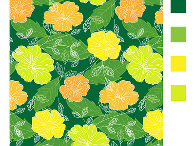 floral seamless pattern design art background blossom branding decoretion design floral flower graphic design green illustration pattern print seamless spring summer troppical ui vector