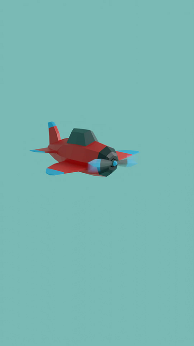 Low Polly Airplane 3d 3d animation 3d modeling 3d render blender design zbrush