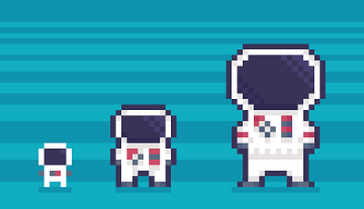 Day 18 - Astronaut 16x16 2d 32x32 challenge daily illustration pixel art space