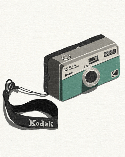 Kodak Ektar H35 Sketch camera drawing illustration instant camera kodak practice procreate sketch