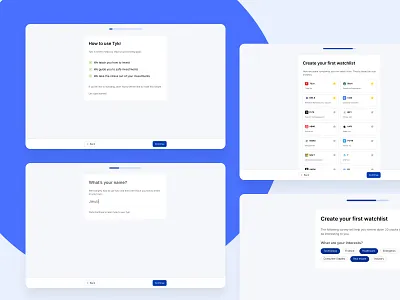 Tykr Onboarding chart dashboard investing onboarding product design stocks