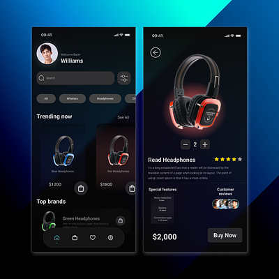 Headphones app UI design app design application design figma figma design mobile app mobile app design ui ui design uiux