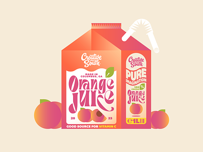 Creative South '23 🍑 creative south event grandient illustration juice orange peach texture vector
