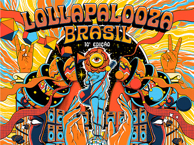 Lollapalooza 2023 festival fun gig illustration joy lollapalooza music poster show sun surreal surrealism