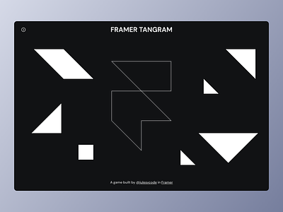 Framer Tangram Game chinese puzzle design figma framer game landing page puzzle tangram ui web design website