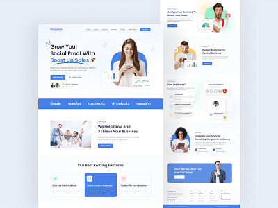 SaaS Landing Page Design Template brand identity business commercial corporate figma homepage landing page landing page ui saas saas landingpage social media ui web design web template web ui website website design website ui