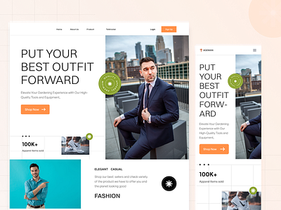 Gentlemanly - Apparel Landing Page design landing page design ui ui design web design web development website design