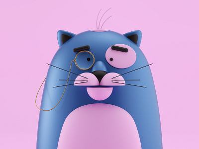 Bluro is a exquisite blue-blooded cat 3d model blue design domestic animal fat viva magenta whiskas