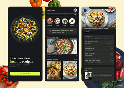 Food Recipe App figma food app mobile design splash screen ui ui screens