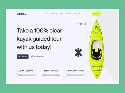 Kayaking Landing Page branding landing page ui web site website