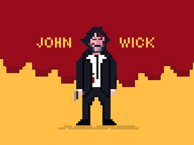 Pixel Art - JOHN WICK design figma graphic design illustration johnwick motion graphics movie pixel art